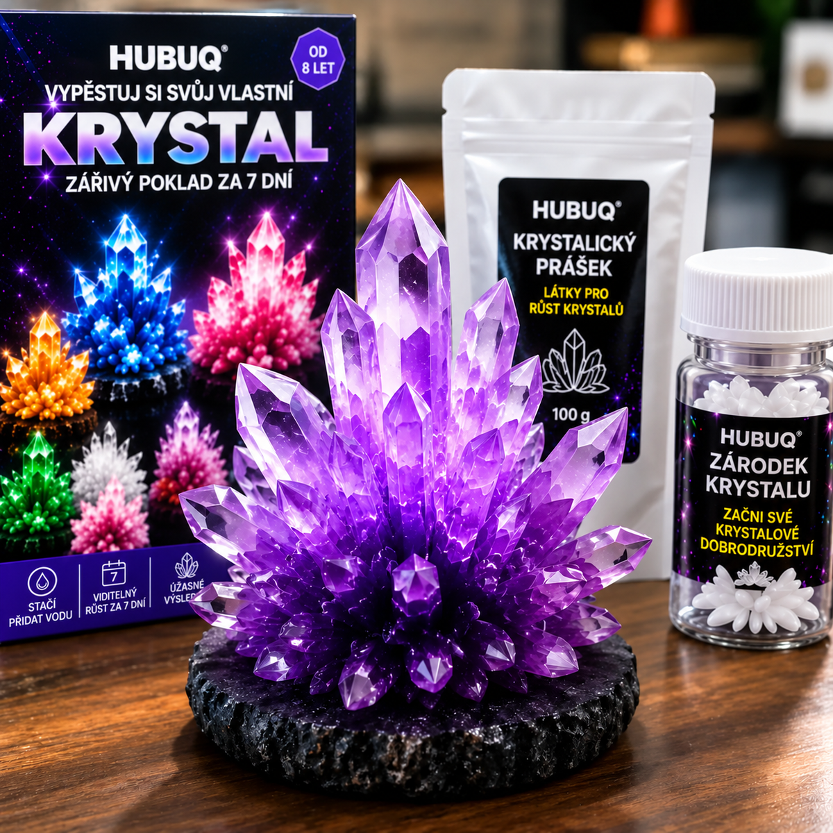 HUBUQ® 💎 Luxusní krystalová dílna – Prémiový prášek na pěstování krystalů