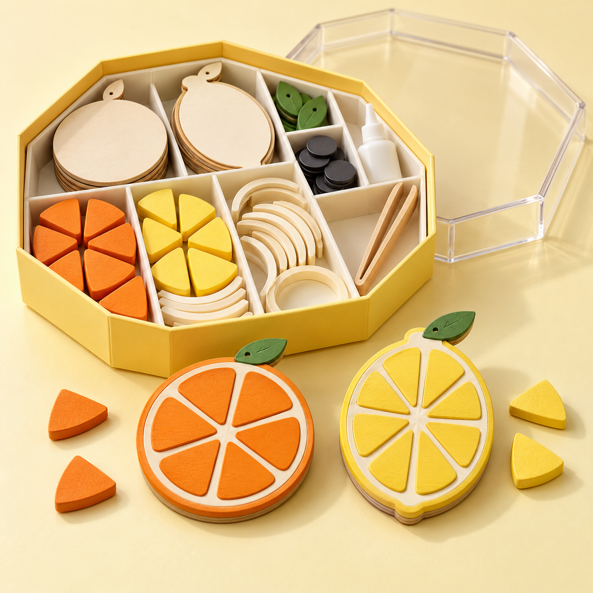 DIY Citrus Magnet Craft Kit – Orange & Lemon Designs