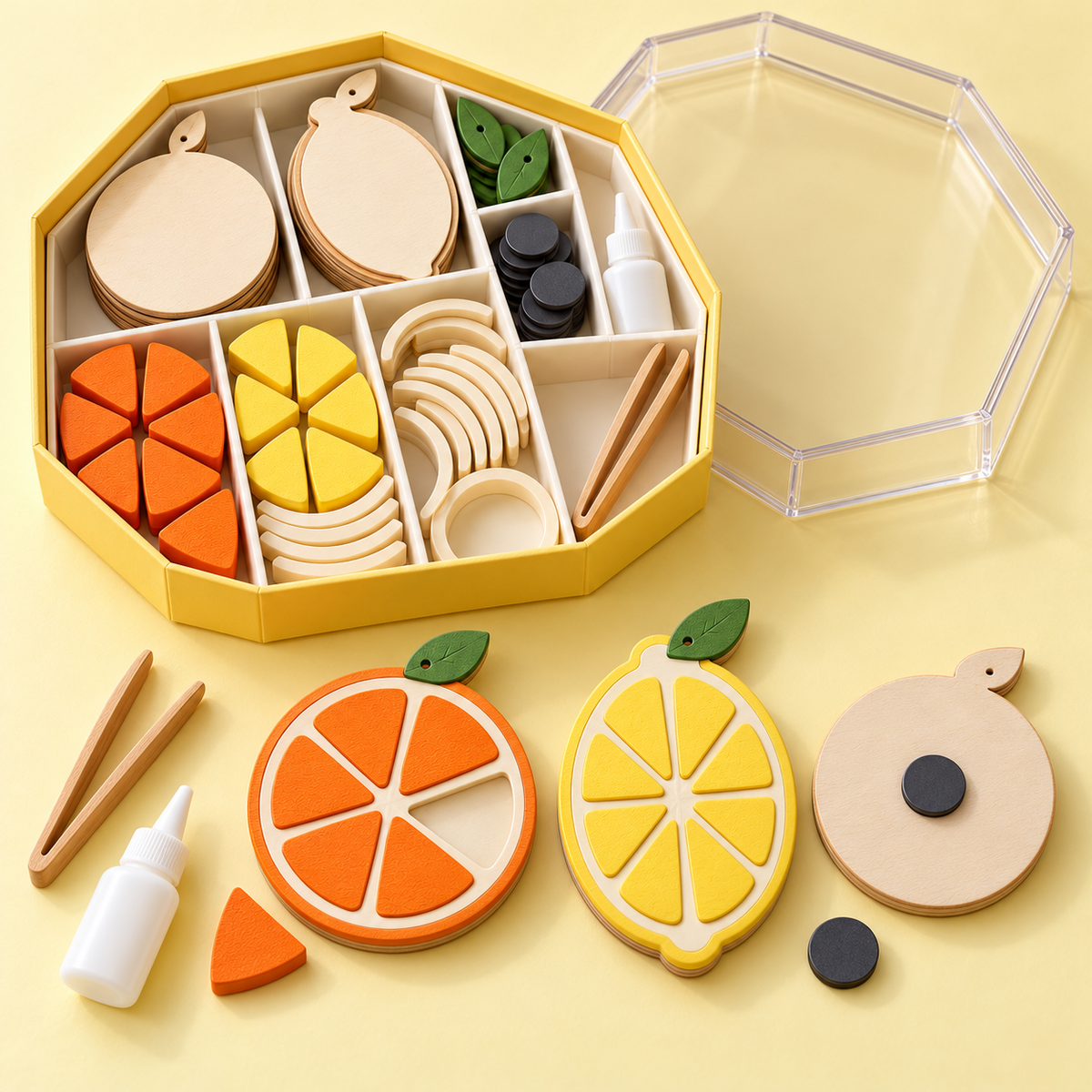DIY Citrus Magnet Craft Kit – Orange & Lemon Designs