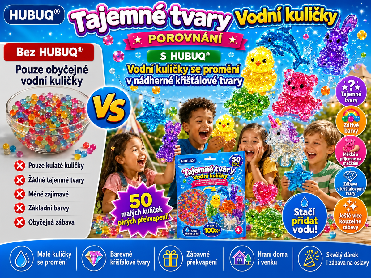 ✨ HUBUQ® Kouzelné vodní korálky – Objevte svět tajemných křišťálových figurek!